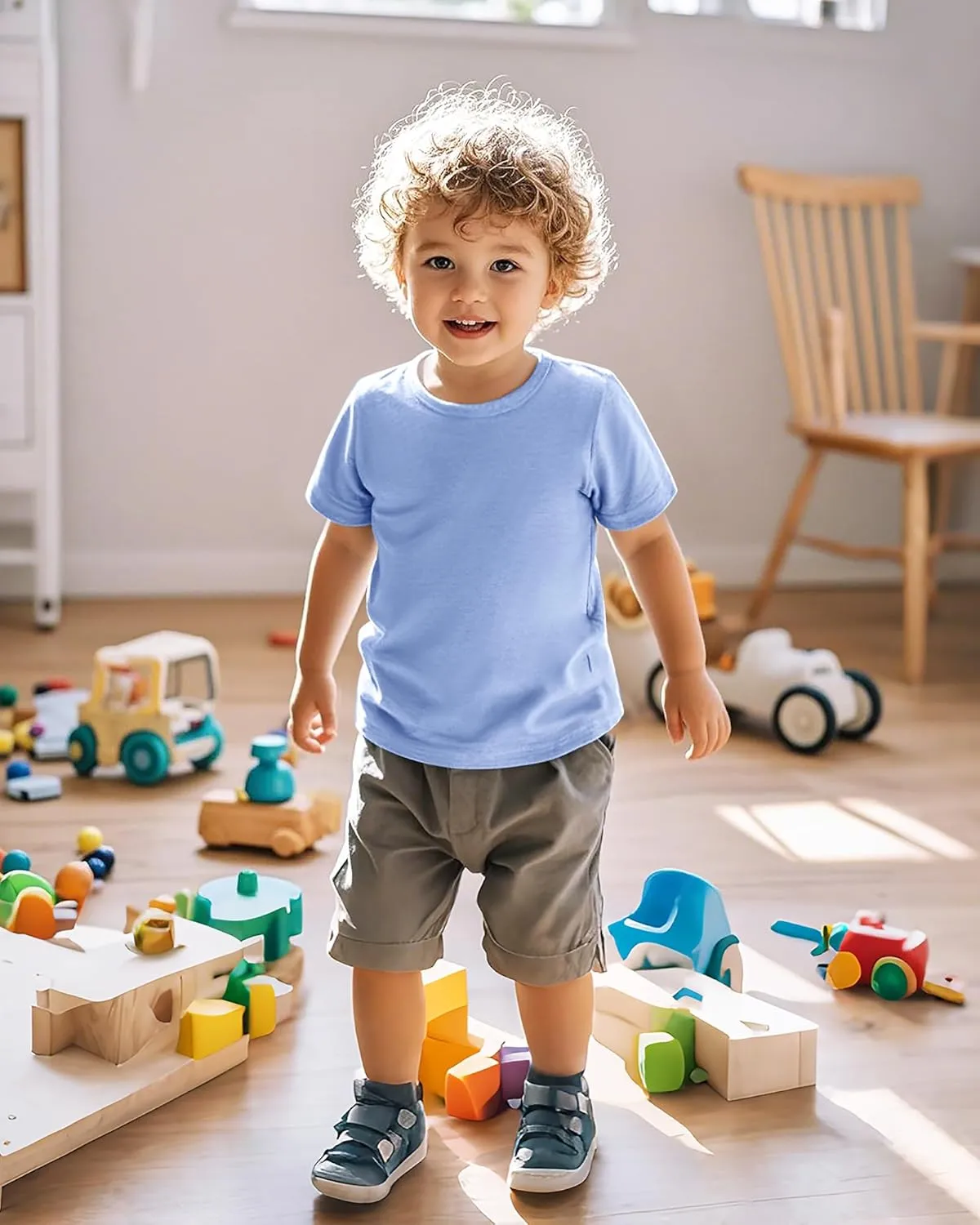3 Pack Baby Boys Short Sleeve Cotton T-Shirts Toddler Boy Clothes Size 18M-5T