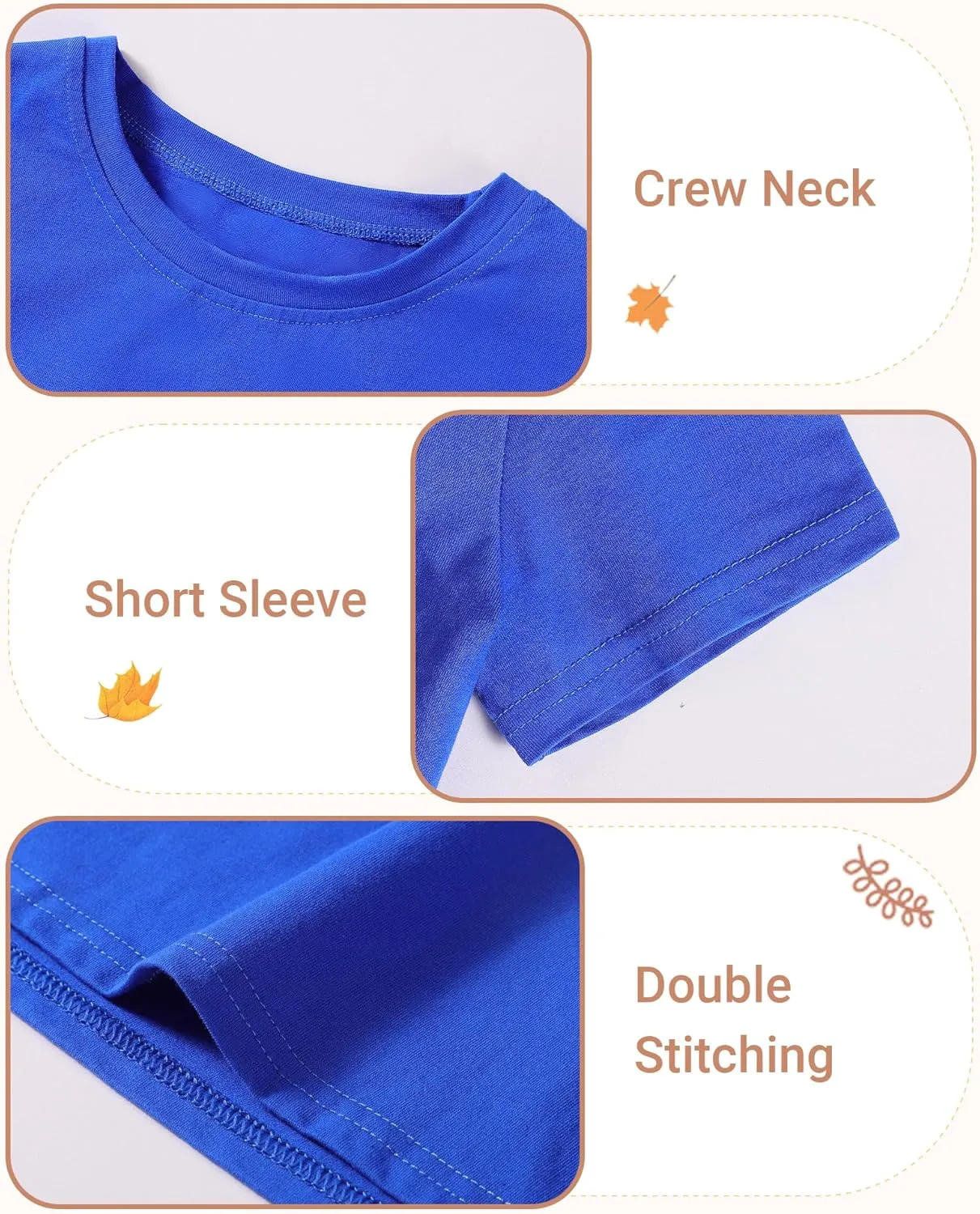 3 Pack Baby Boys Short Sleeve Cotton T-Shirts Toddler Boy Clothes Size 18M-5T
