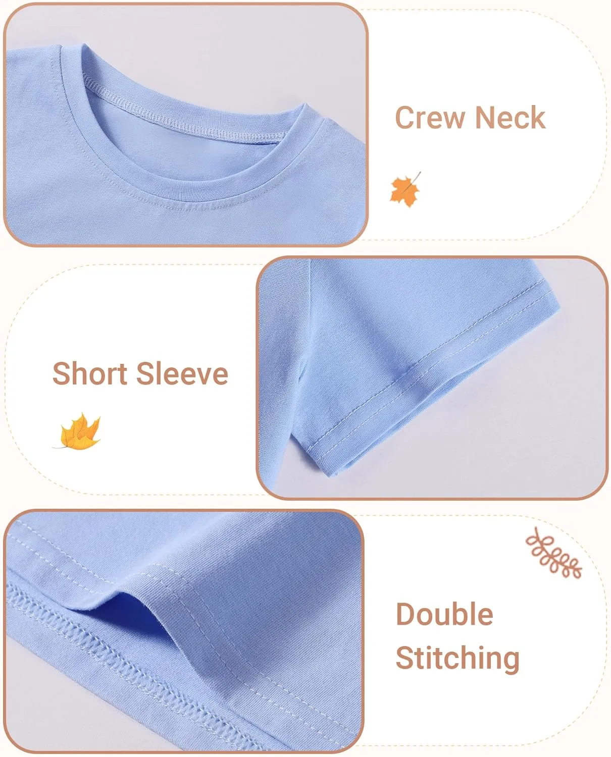 3 Pack Baby Boys Short Sleeve Cotton T-Shirts Toddler Boy Clothes Size 18M-5T