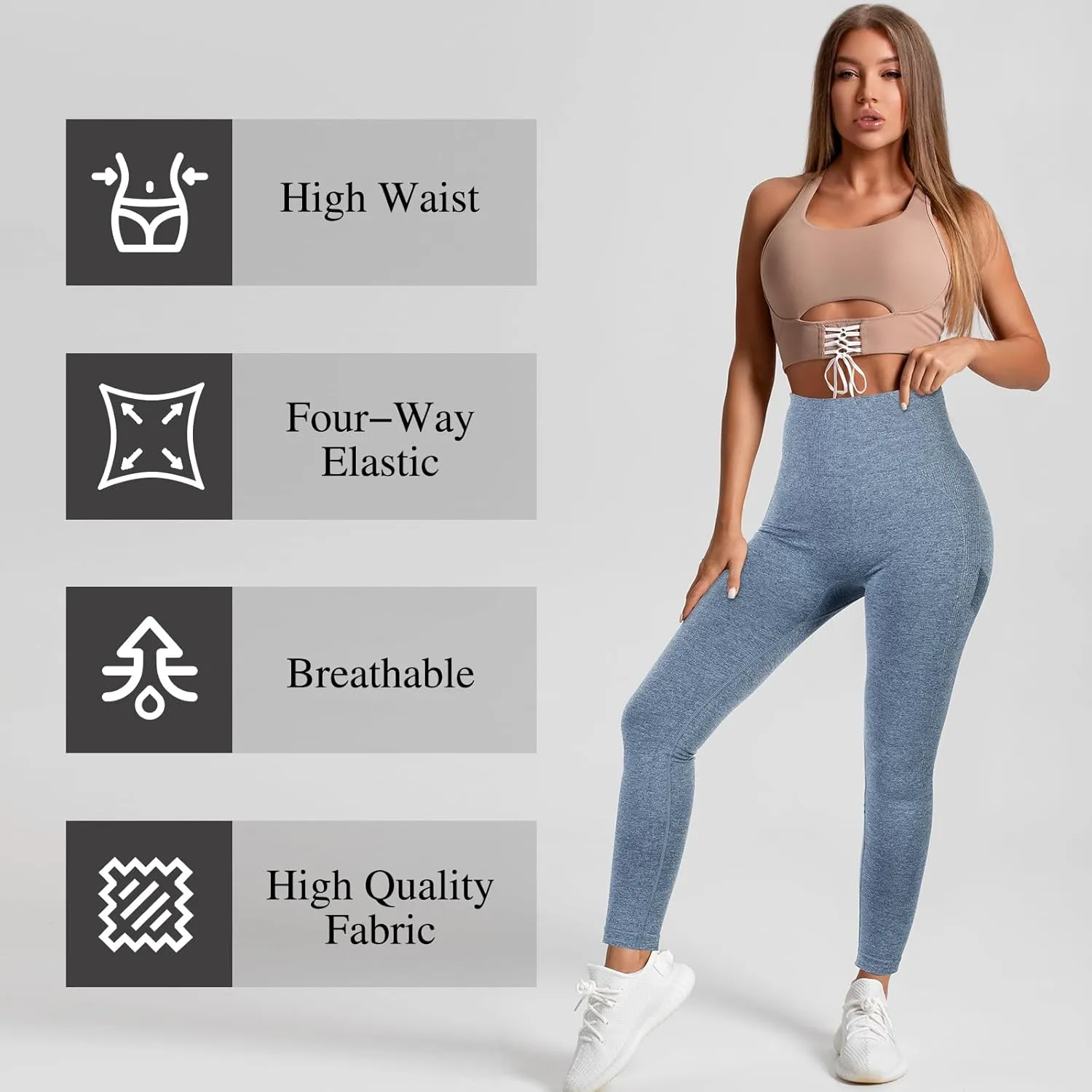 4 Pcs Womens Workout Leggings Tie Dye High Waisted Yoga Pants Seamless Scrunch Butt Lifting Compression Tights
