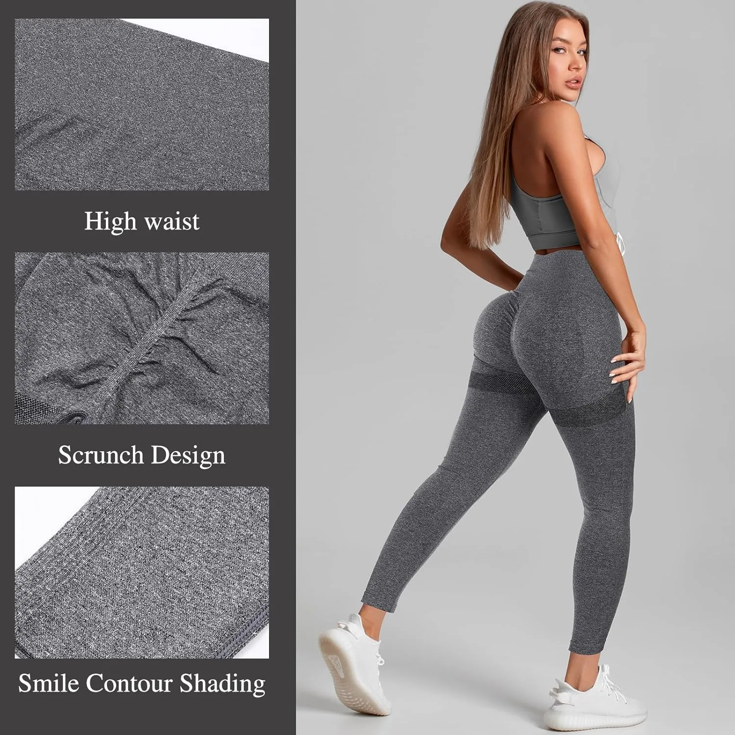 4 Pcs Womens Workout Leggings Tie Dye High Waisted Yoga Pants Seamless Scrunch Butt Lifting Compression Tights