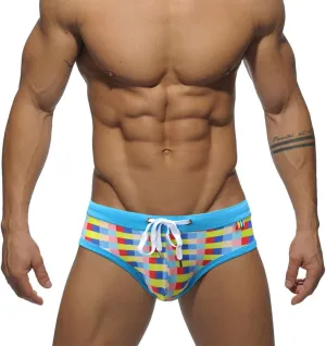 Alalaso Men's Bikini Swimwear Summer Fashion Surf Briefs Sexy Low Rise Swimming Briefs with Adjustable Drawstring