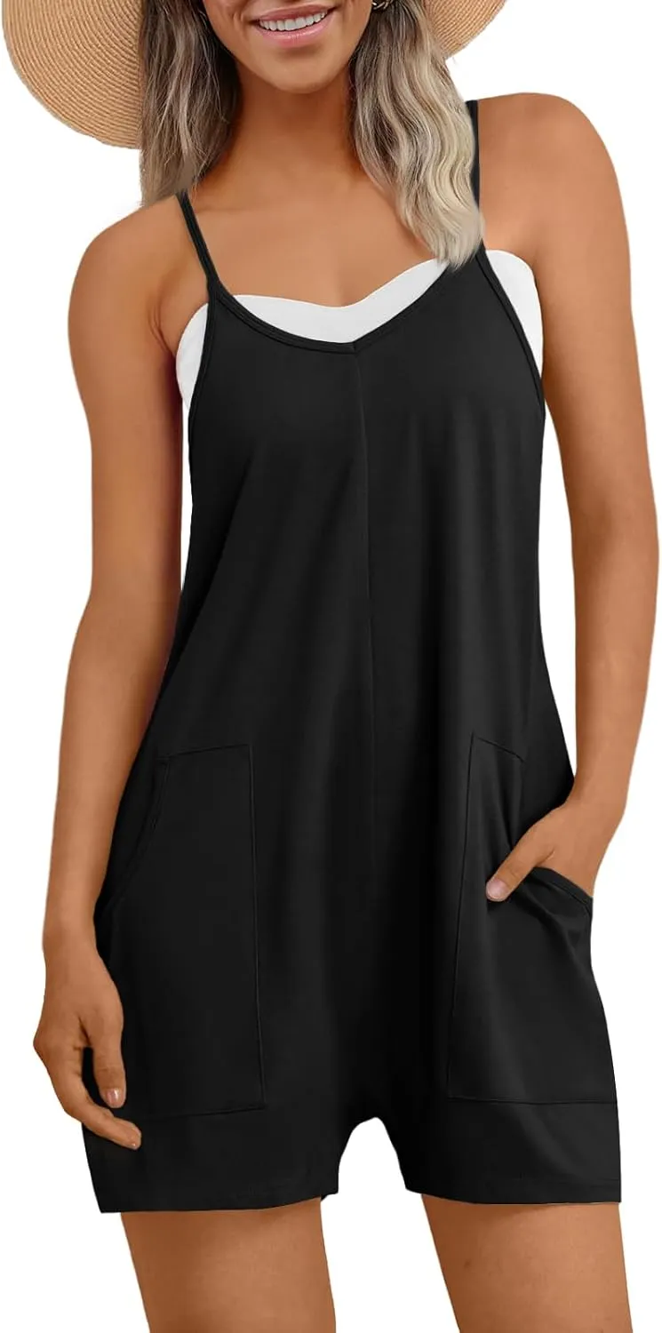 AUTOMET Womens Rompers Jumpsuits Summer Vacation Beach Outfits 2025 Shorts Overalls Jumpers Loose Casual Soft Fashion Clothes