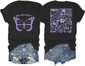 Bad Idea Right Shirts Women Vintage Album T Shirts Music Merch Tee Tops Concert Tour Shirts Funny Music Shirt