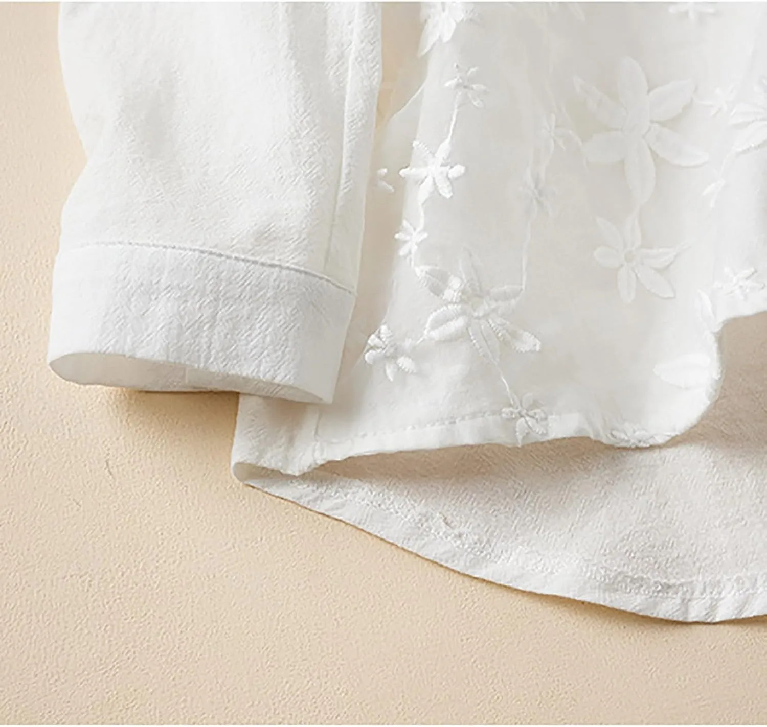 Boho Embroidered Tops for Women 2025 Cotton Linen Peasant Blouses Summer Lantern Sleeve Bohemian Shirts Tees Tunics