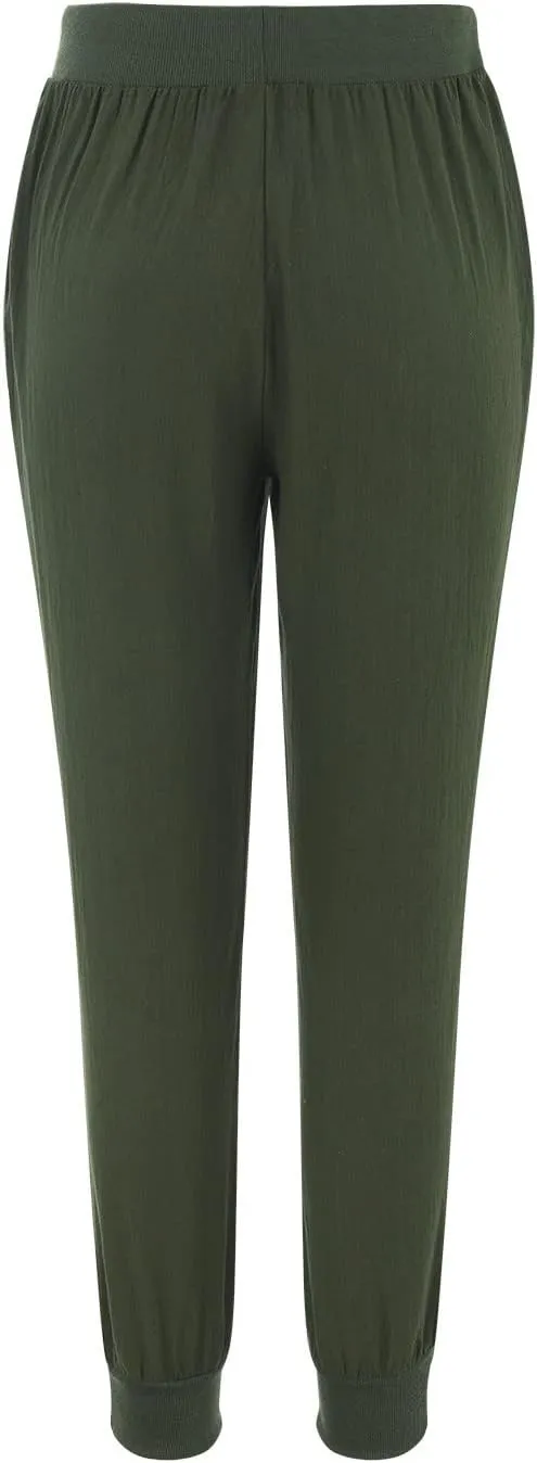 Bootcut Jeans for Women Winter Flowing Work Thermal with Pockets Solid Color Elastic Waist