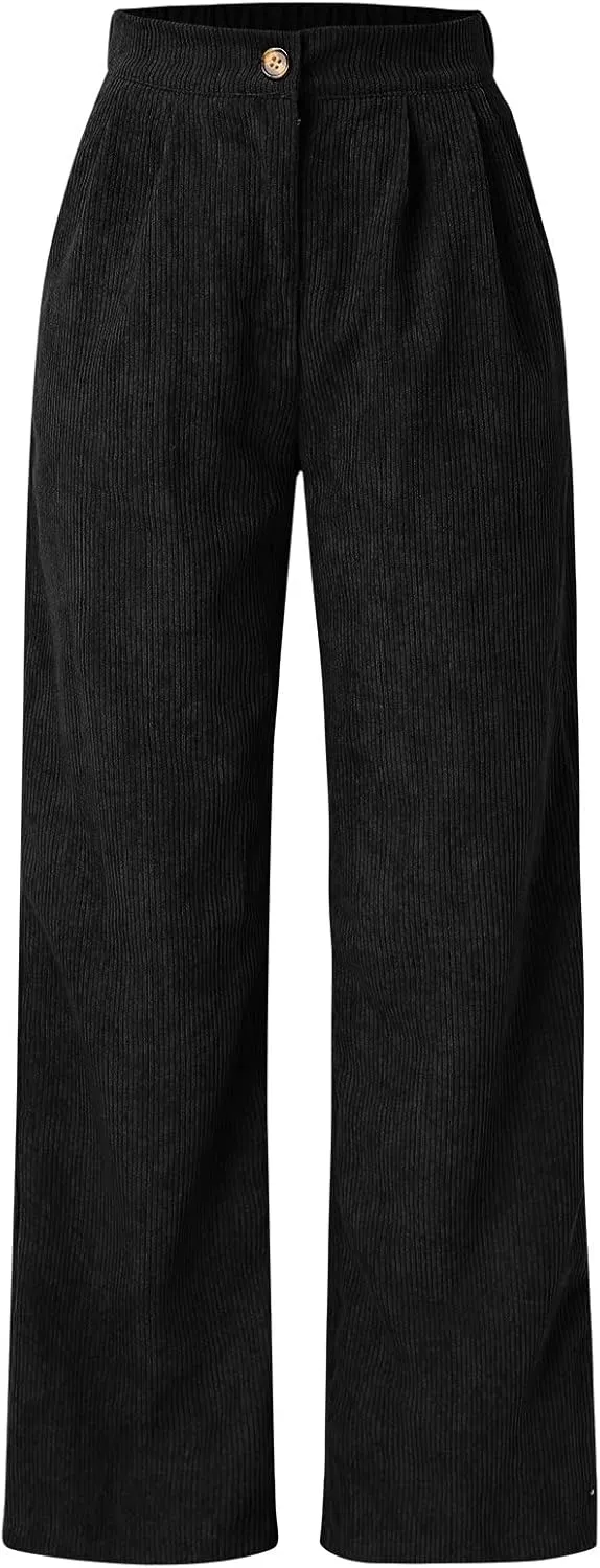 Bootcut Jeans for Women Winter Flowing Work Thermal with Pockets Solid Color Elastic Waist
