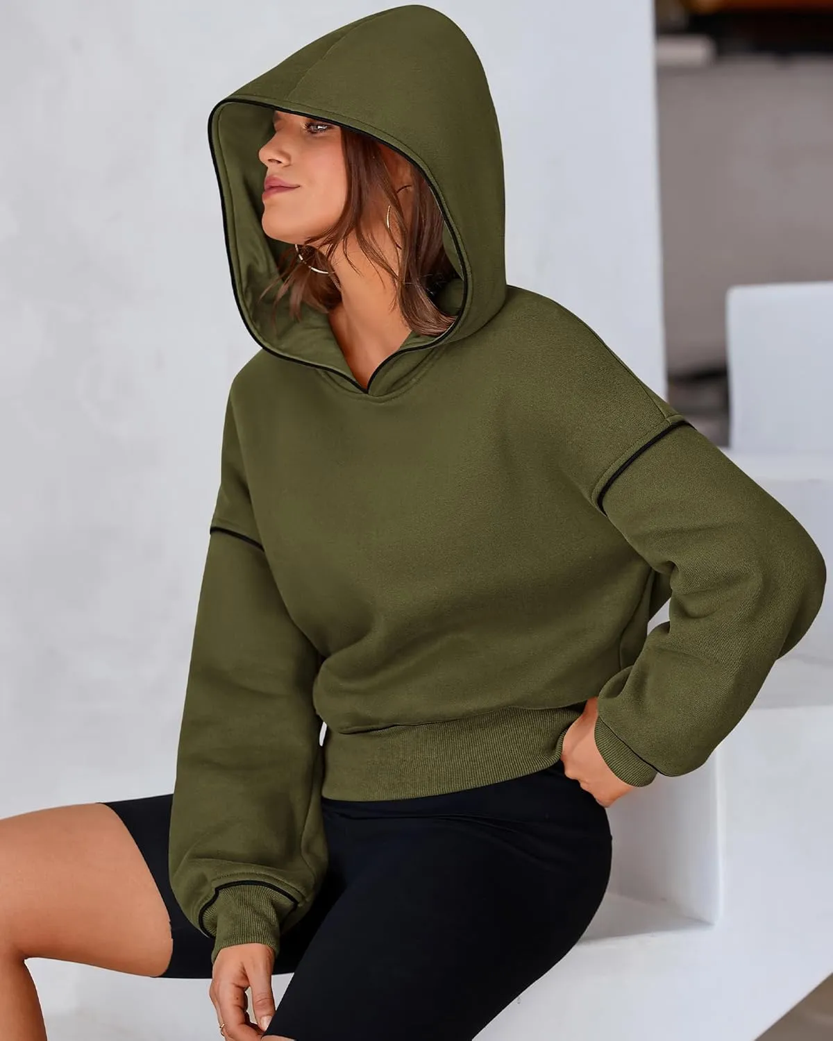 BTFBM Women's Casual Sweatshirt 2024 Fall Winter Clothes Long Sleeve Loose Fit Cropped Y2K Pullover Hoodies