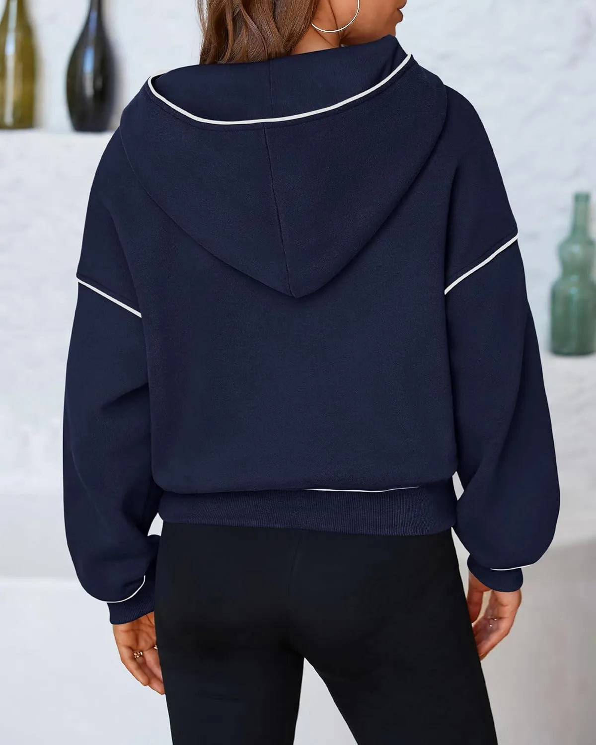 BTFBM Women's Casual Sweatshirt 2024 Fall Winter Clothes Long Sleeve Loose Fit Cropped Y2K Pullover Hoodies