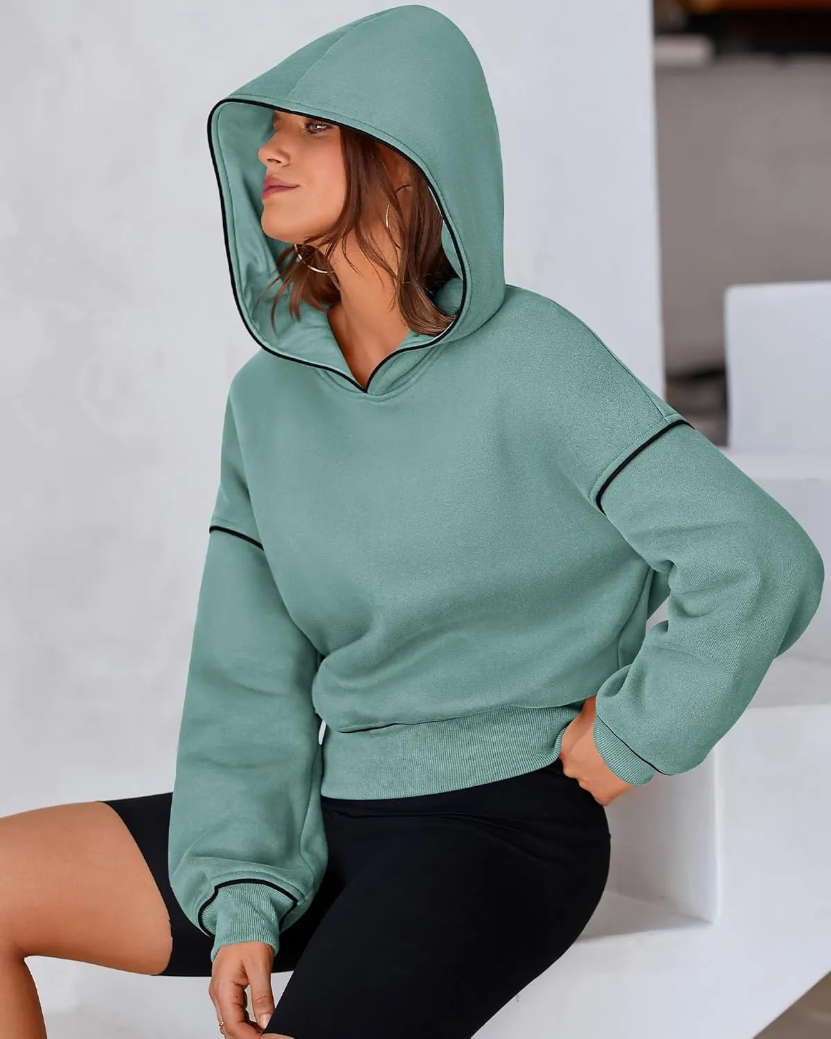 BTFBM Women's Casual Sweatshirt 2024 Fall Winter Clothes Long Sleeve Loose Fit Cropped Y2K Pullover Hoodies