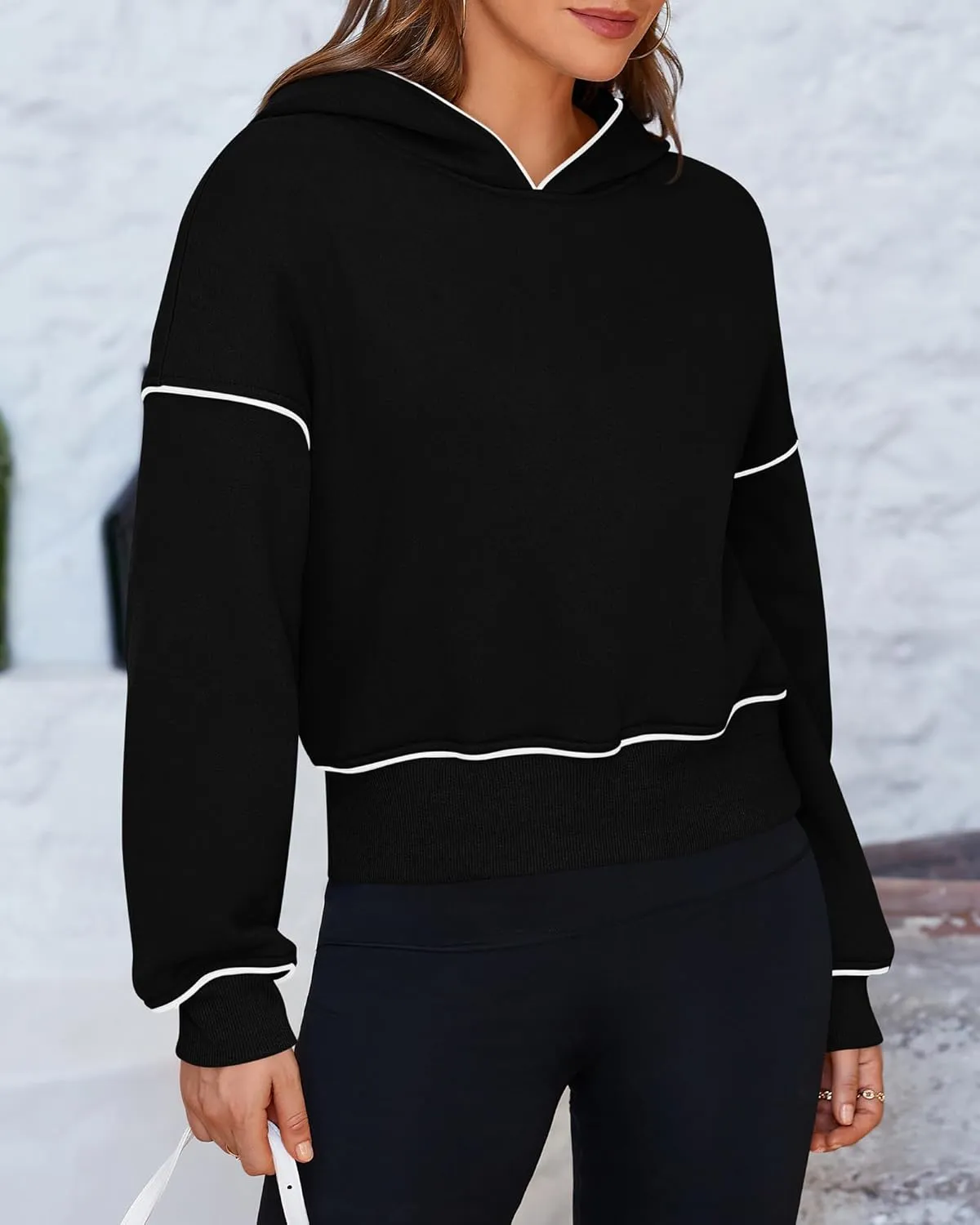 BTFBM Women's Casual Sweatshirt 2024 Fall Winter Clothes Long Sleeve Loose Fit Cropped Y2K Pullover Hoodies