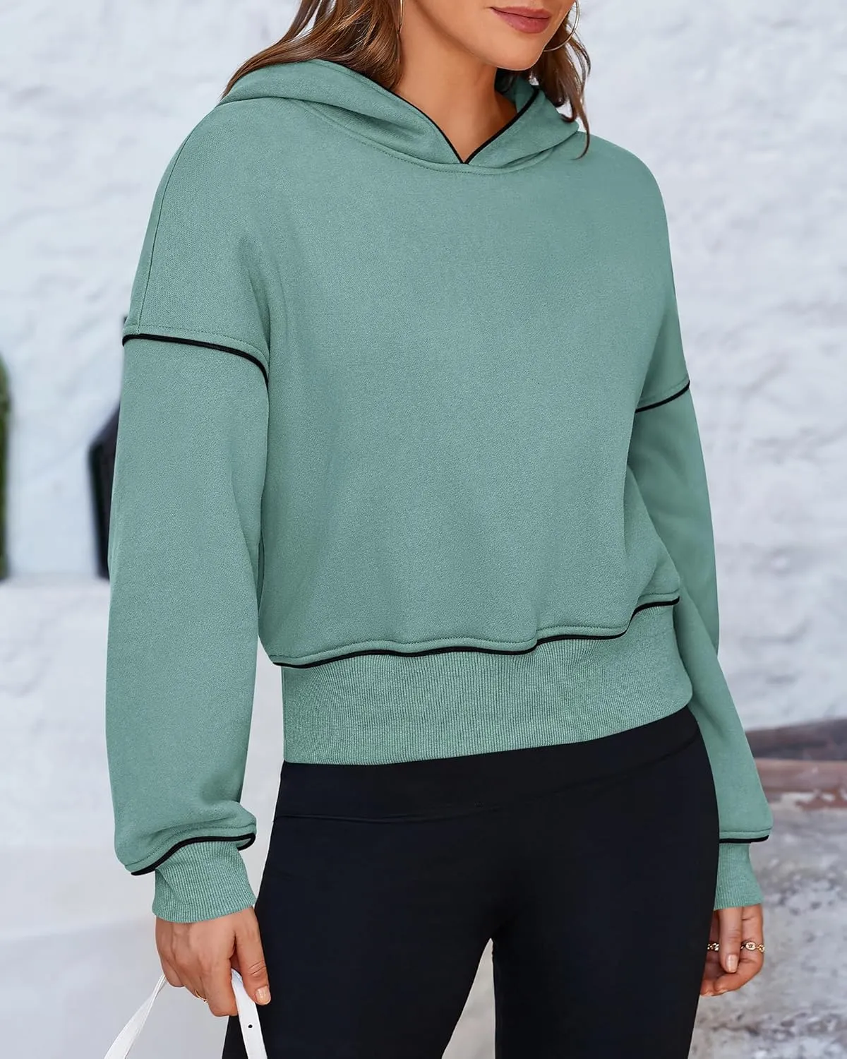 BTFBM Women's Casual Sweatshirt 2024 Fall Winter Clothes Long Sleeve Loose Fit Cropped Y2K Pullover Hoodies