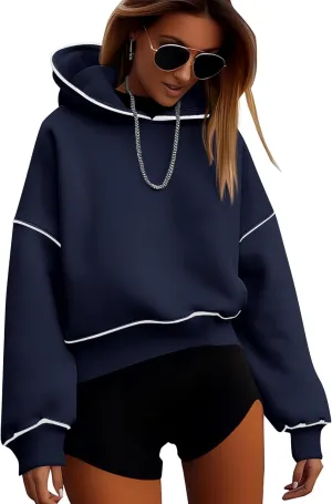 BTFBM Women's Casual Sweatshirt 2024 Fall Winter Clothes Long Sleeve Loose Fit Cropped Y2K Pullover Hoodies