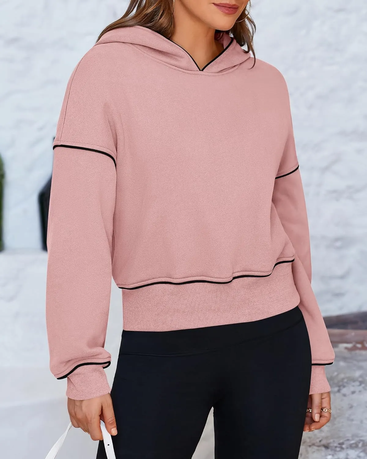 BTFBM Women's Casual Sweatshirt 2024 Fall Winter Clothes Long Sleeve Loose Fit Cropped Y2K Pullover Hoodies