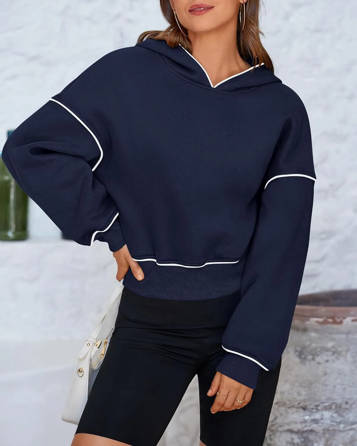 BTFBM Women's Casual Sweatshirt 2024 Fall Winter Clothes Long Sleeve Loose Fit Cropped Y2K Pullover Hoodies
