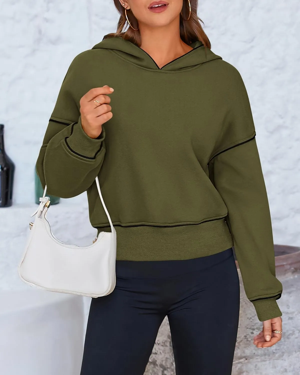 BTFBM Women's Casual Sweatshirt 2024 Fall Winter Clothes Long Sleeve Loose Fit Cropped Y2K Pullover Hoodies