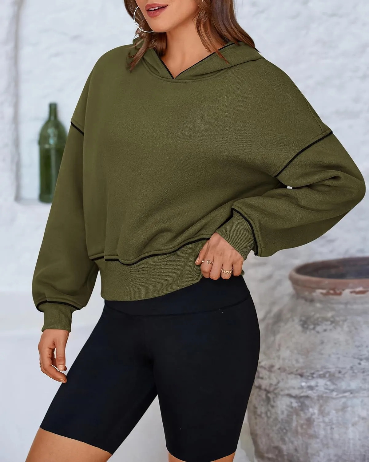 BTFBM Women's Casual Sweatshirt 2024 Fall Winter Clothes Long Sleeve Loose Fit Cropped Y2K Pullover Hoodies