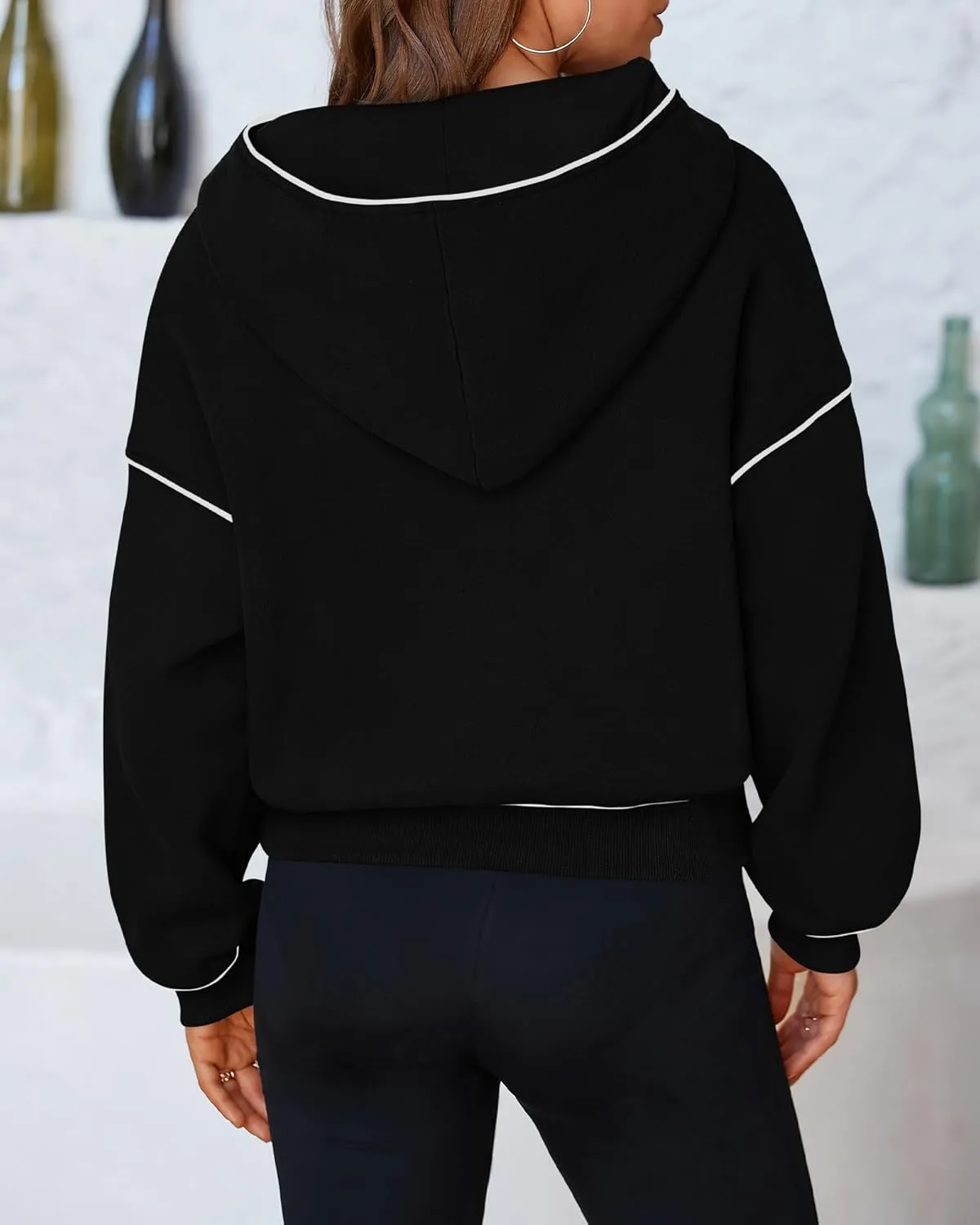 BTFBM Women's Casual Sweatshirt 2024 Fall Winter Clothes Long Sleeve Loose Fit Cropped Y2K Pullover Hoodies