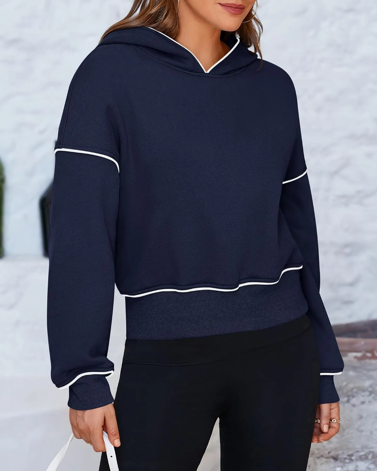 BTFBM Women's Casual Sweatshirt 2024 Fall Winter Clothes Long Sleeve Loose Fit Cropped Y2K Pullover Hoodies