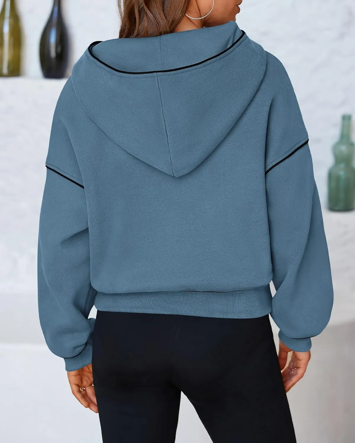 BTFBM Women's Casual Sweatshirt 2024 Fall Winter Clothes Long Sleeve Loose Fit Cropped Y2K Pullover Hoodies
