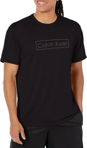 Calvin Klein Men's Standard Light Weight Quick Dry Short Sleeve 40  UPF Protection Active Top