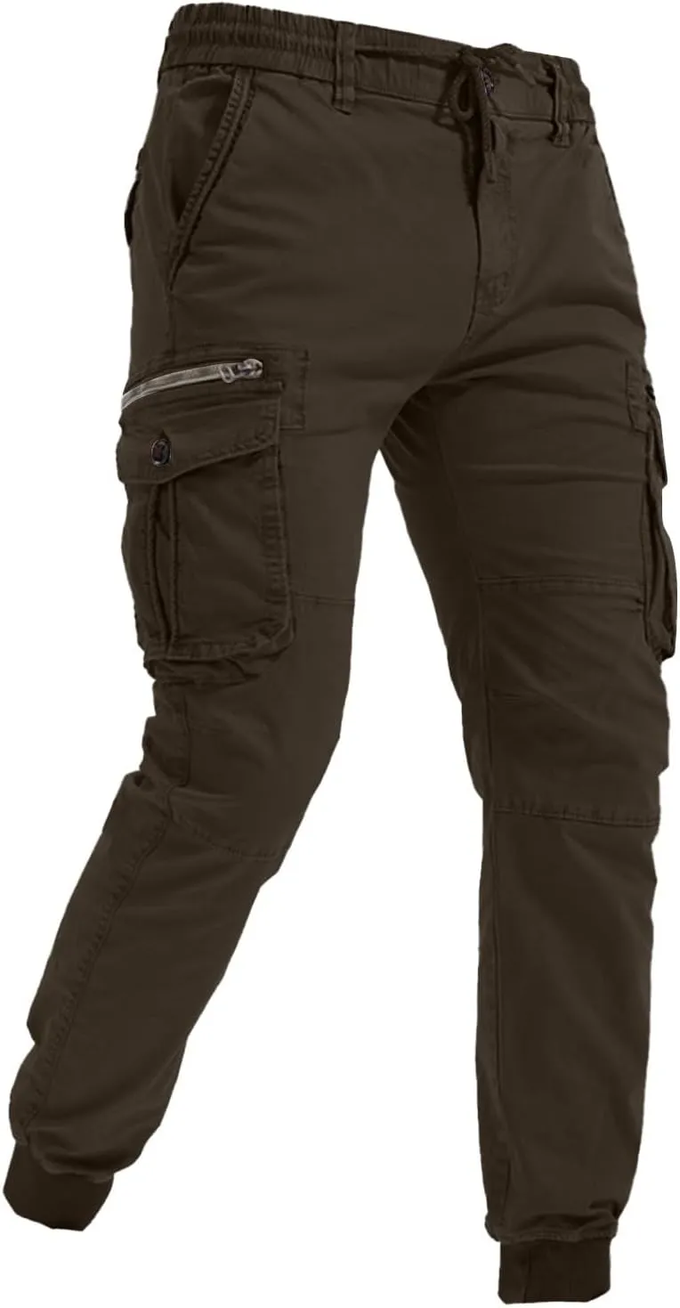 Cargo Pants Men Joggers Joggers with Zipper Pockets Camo Long Johns for Men Green Khaki Pants Mens Black Workout