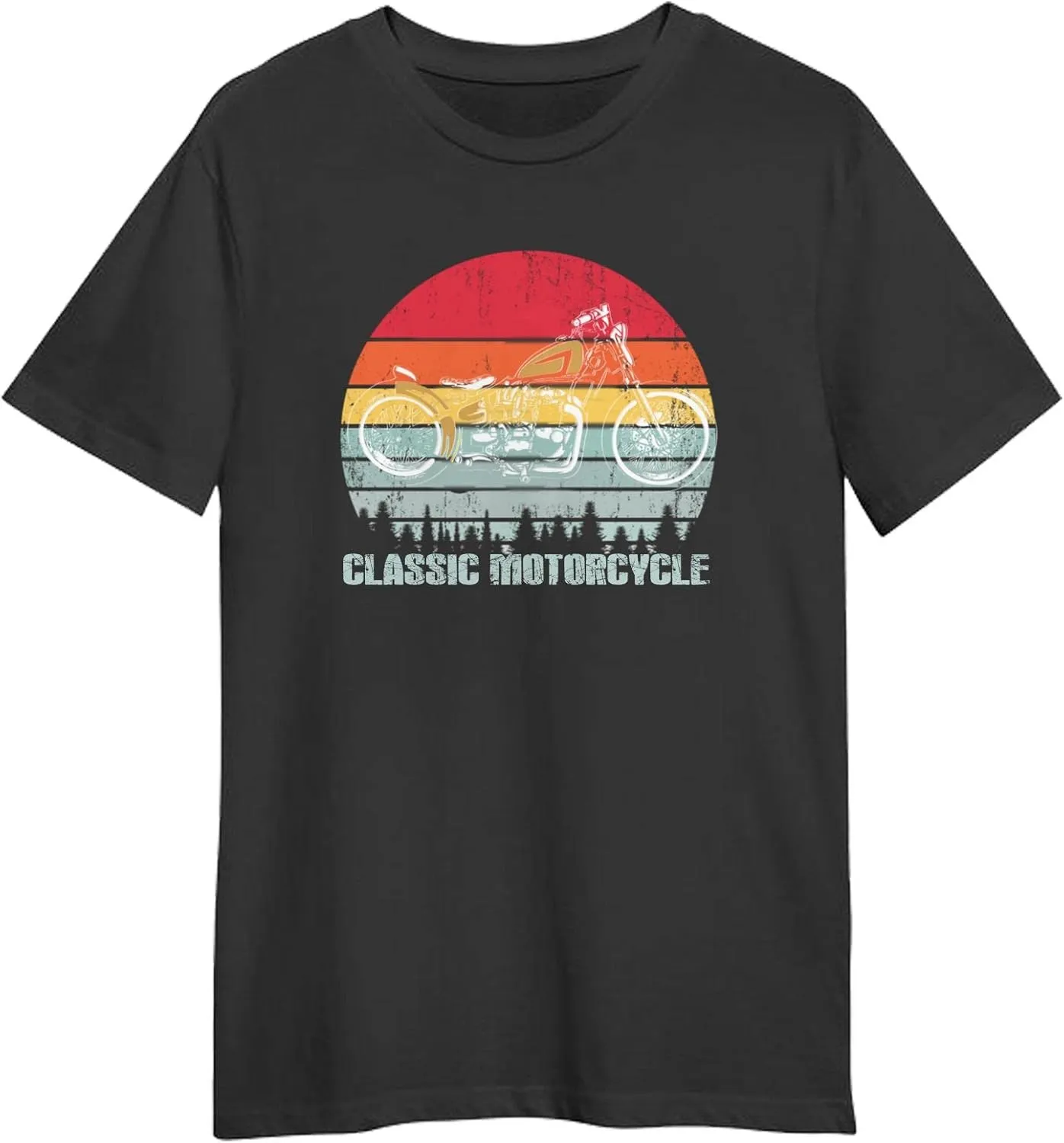 Classic Motorcycle Retro Sunset T-Shirt, Gift for Classic Motorcycle Retro Sunset T-Shirt, Funny Classic Motorcycle Retro Sunset T-Shirt Black
