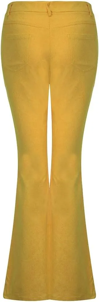 Comfy Yoga Pants High Waist Solid Flare Pants Stretchy Bell Bottom Trousers Plus Size