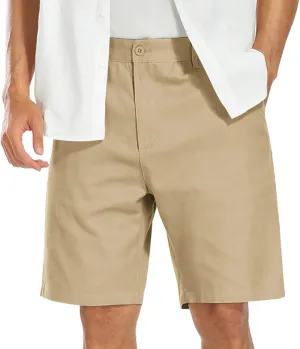 COOFANDY Mens Casual Shorts Cotton Flat Front Shorts Chino Drawstring Shorts with Pocket