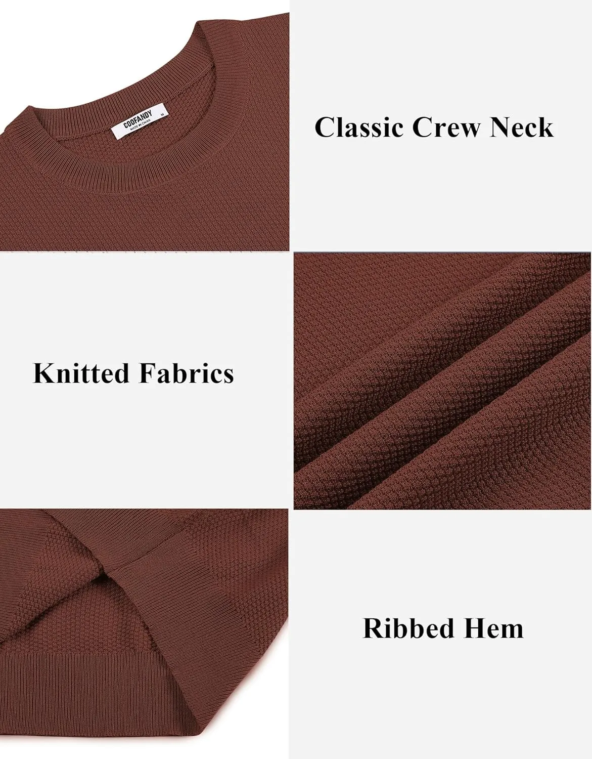 COOFANDY Mens Knit T-Shirts Summer Waffle Shirts Vintage Shirts Short Sleeve Crew Neck Tee Shirt Casual Crochet Top