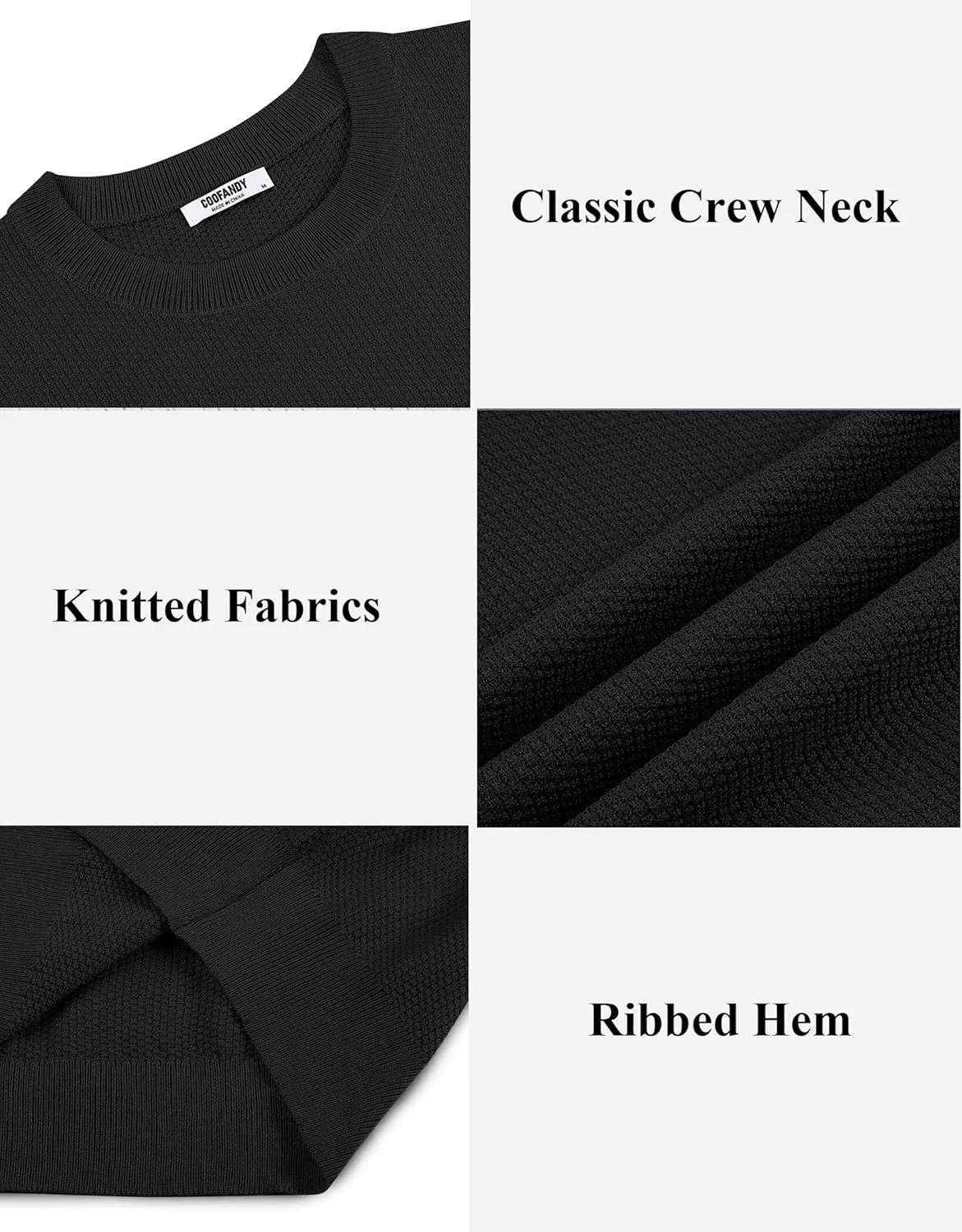 COOFANDY Mens Knit T-Shirts Summer Waffle Shirts Vintage Shirts Short Sleeve Crew Neck Tee Shirt Casual Crochet Top