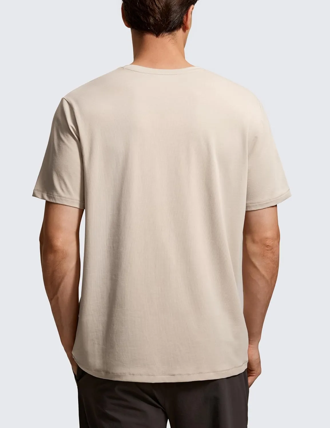 CRZ YOGA Mens Pima Cotton T-Shirts Short Sleeve Crew Neck Casual Shirts Breathable Workout Daily Tee Tops