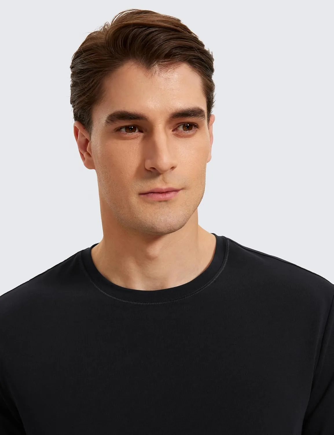 CRZ YOGA Mens Pima Cotton T-Shirts Short Sleeve Crew Neck Casual Shirts Breathable Workout Daily Tee Tops
