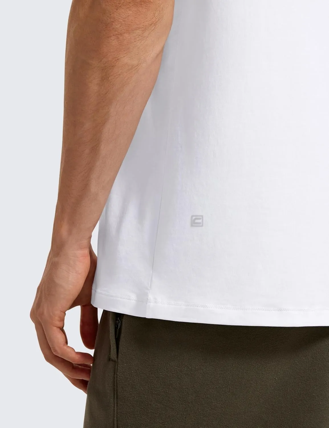 CRZ YOGA Mens Pima Cotton T-Shirts Short Sleeve Crew Neck Casual Shirts Breathable Workout Daily Tee Tops