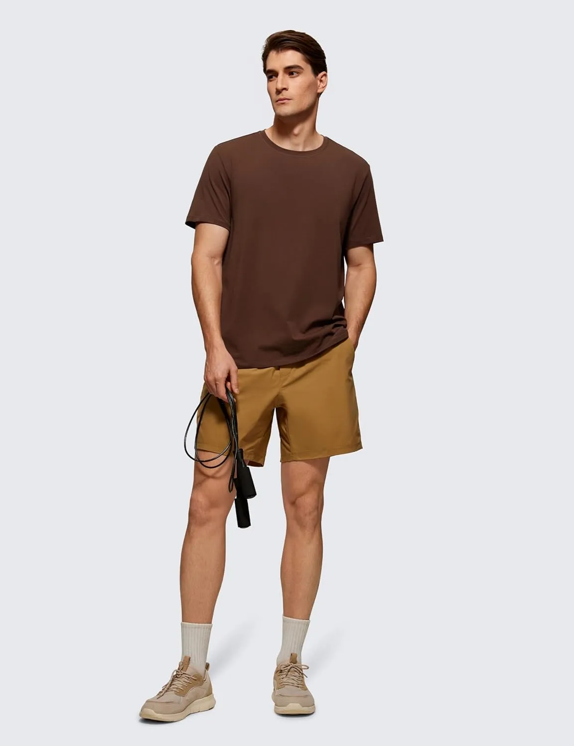 CRZ YOGA Mens Pima Cotton T-Shirts Short Sleeve Crew Neck Casual Shirts Breathable Workout Daily Tee Tops