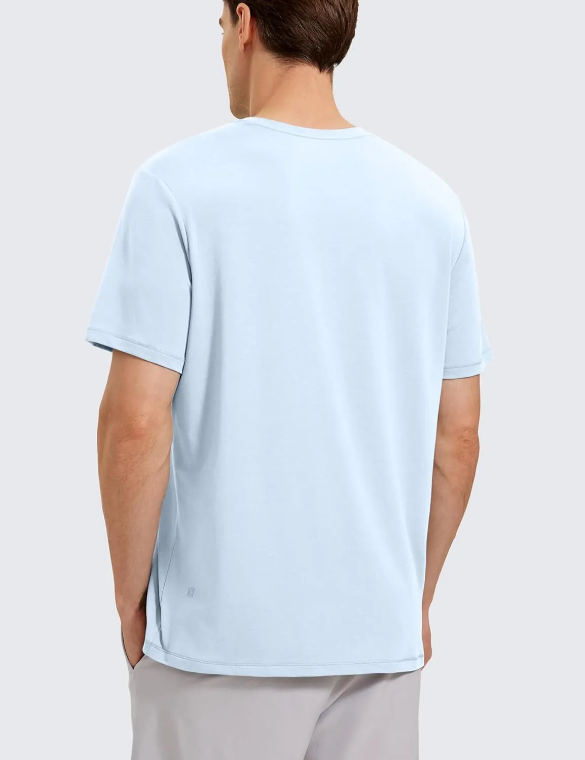 CRZ YOGA Mens Pima Cotton T-Shirts Short Sleeve Crew Neck Casual Shirts Breathable Workout Daily Tee Tops
