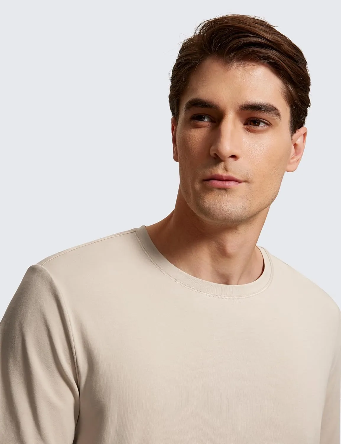 CRZ YOGA Mens Pima Cotton T-Shirts Short Sleeve Crew Neck Casual Shirts Breathable Workout Daily Tee Tops