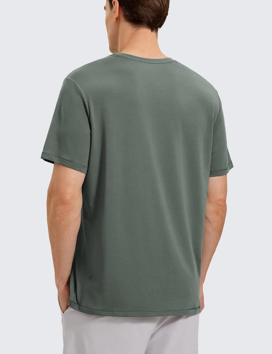 CRZ YOGA Mens Pima Cotton T-Shirts Short Sleeve Crew Neck Casual Shirts Breathable Workout Daily Tee Tops