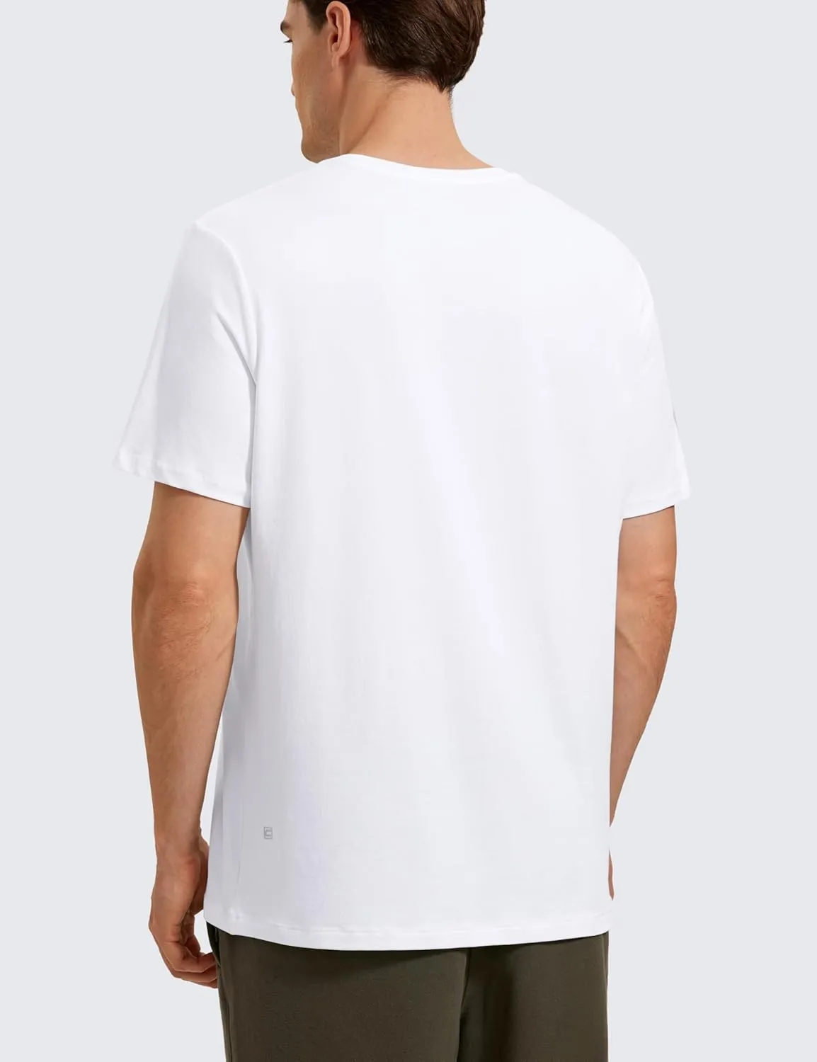 CRZ YOGA Mens Pima Cotton T-Shirts Short Sleeve Crew Neck Casual Shirts Breathable Workout Daily Tee Tops