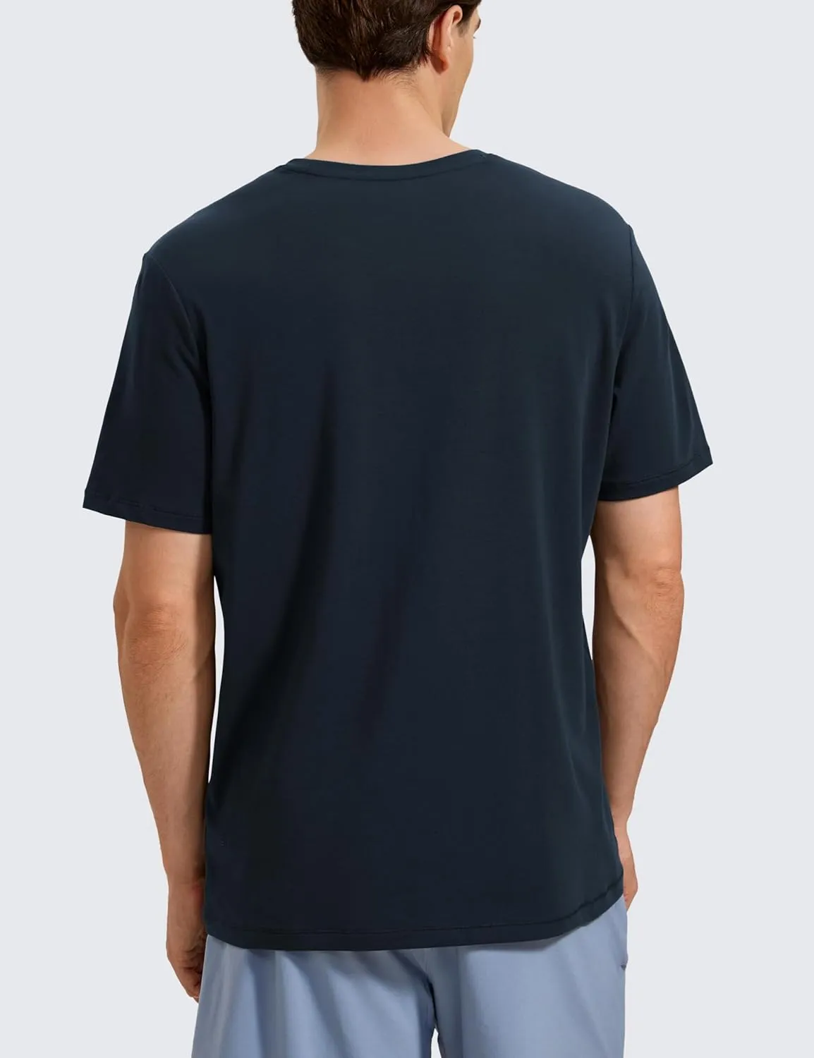 CRZ YOGA Mens Pima Cotton T-Shirts Short Sleeve Crew Neck Casual Shirts Breathable Workout Daily Tee Tops