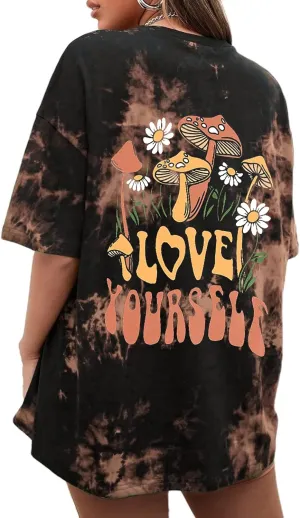 CSDAJIO Women's Trendy Oversized T Shirt Graphic Tee Crewneck Short Sleeve Loose Cute Going Out Summer Tops