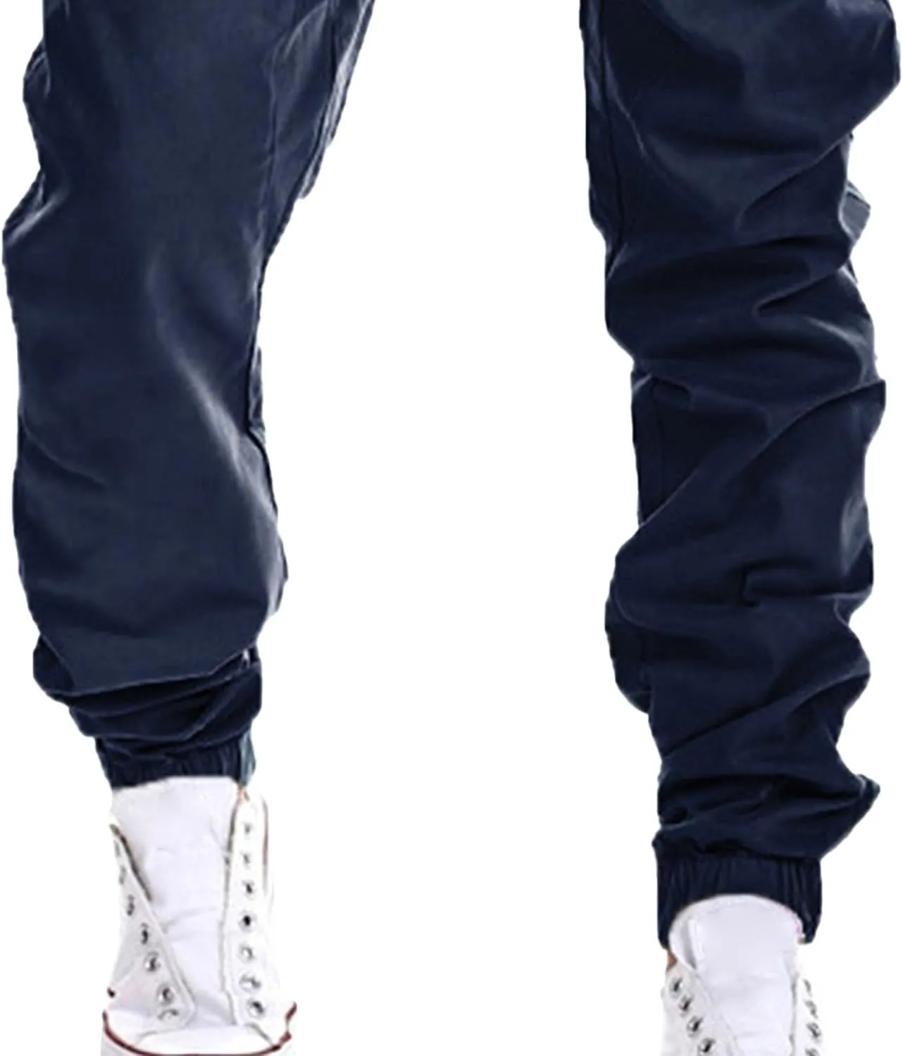DGHM-JLMY Mens Slim Fit Joggers Tapered Joggers Drawstring Hiking Chino Pants Elastic Waist Cotton Casual Pants with Pockets