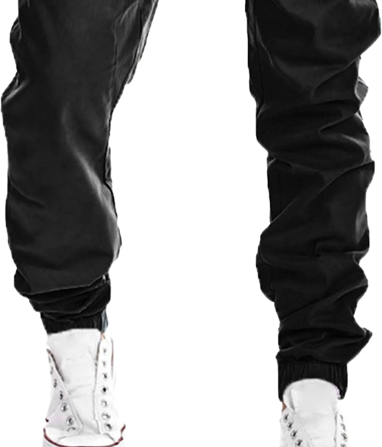DGHM-JLMY Mens Slim Fit Joggers Tapered Joggers Drawstring Hiking Chino Pants Elastic Waist Cotton Casual Pants with Pockets