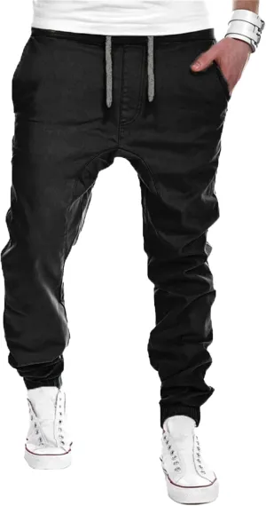 DGHM-JLMY Mens Slim Fit Joggers Tapered Joggers Drawstring Hiking Chino Pants Elastic Waist Cotton Casual Pants with Pockets