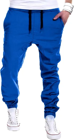 DGHM-JLMY Mens Slim Fit Joggers Tapered Joggers Drawstring Hiking Chino Pants Elastic Waist Cotton Casual Pants with Pockets