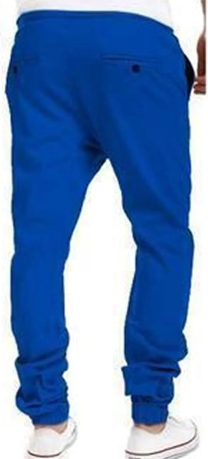 DGHM-JLMY Mens Slim Fit Joggers Tapered Joggers Drawstring Hiking Chino Pants Elastic Waist Cotton Casual Pants with Pockets