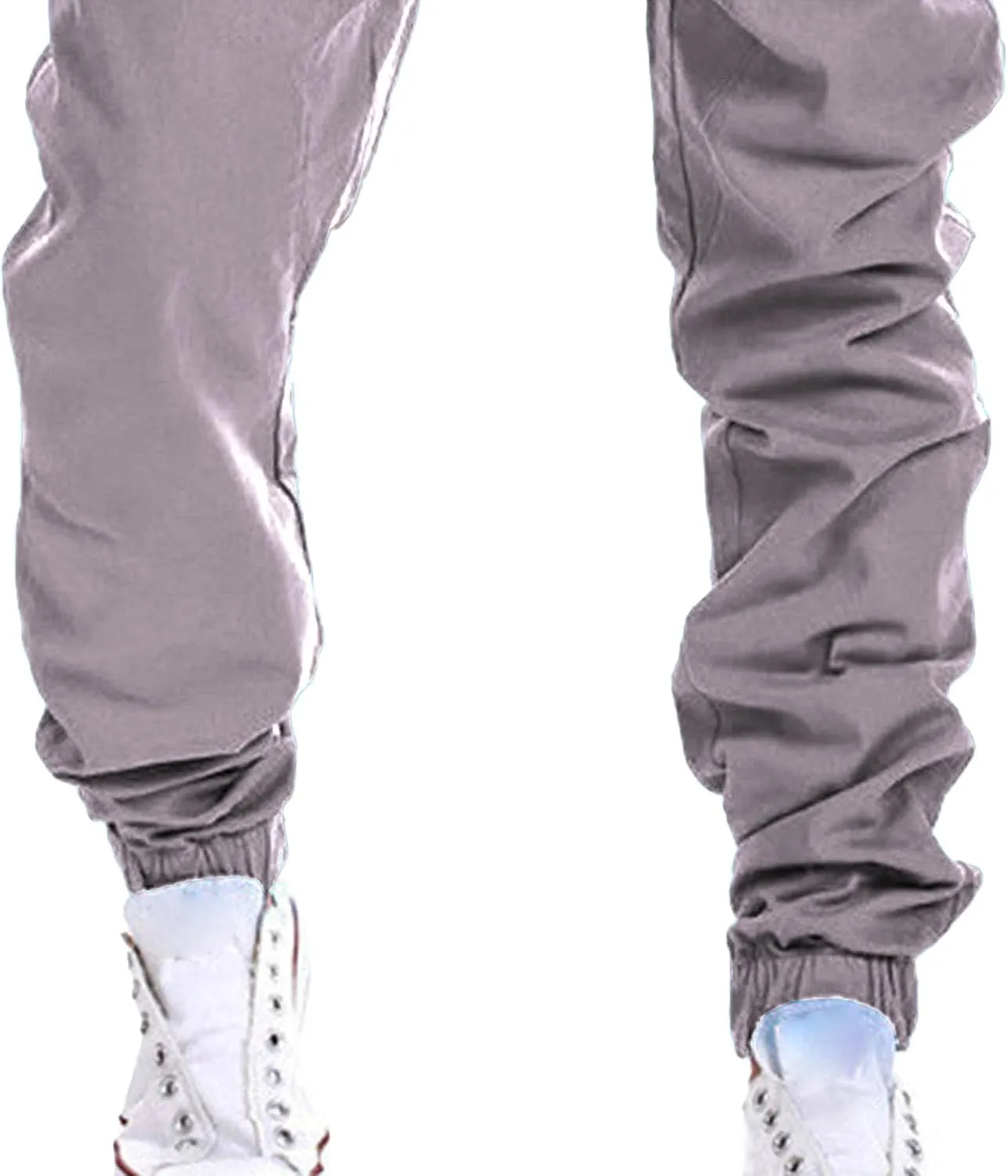 DGHM-JLMY Mens Slim Fit Joggers Tapered Joggers Drawstring Hiking Chino Pants Elastic Waist Cotton Casual Pants with Pockets
