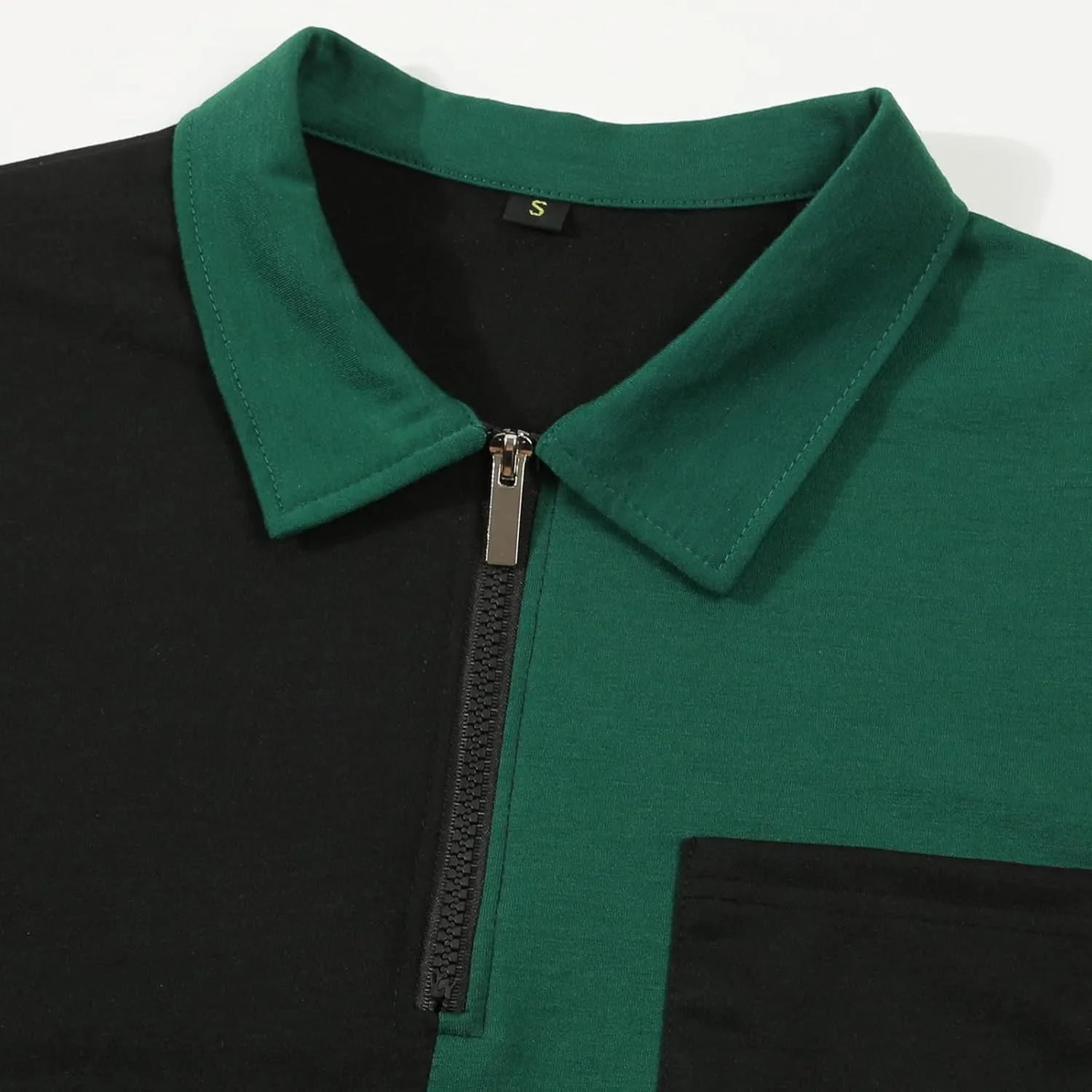 DOPOCQ Polo Shirts for Men Casual Business Fashion Color Block Polo Shirts Plus Size Lapel Golf Basic Henley Shirts