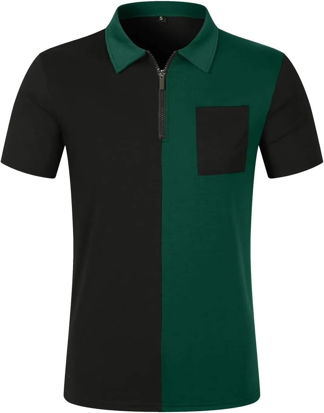 DOPOCQ Polo Shirts for Men Casual Business Fashion Color Block Polo Shirts Plus Size Lapel Golf Basic Henley Shirts