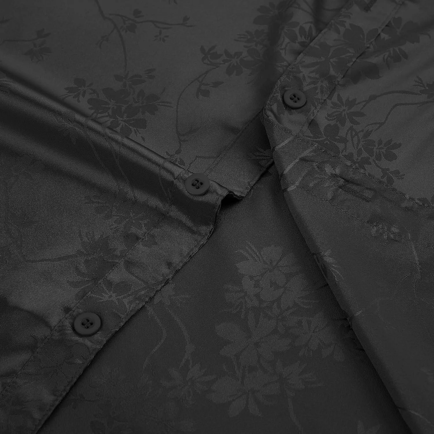 Durio Mens Silk Dress Shirts Jacquard Button Down Shirt Casual Button Up Shirts Long Sleeve Formal Shirts Prom Wedding